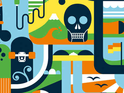 No Cure Magazine close up 1 skateboard skateboarding skull vector