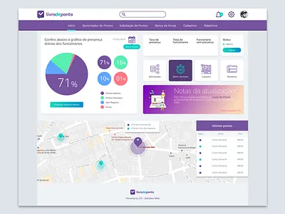 Livro de Ponto - Dashboard app dashboard livrodeponto location time web webapp