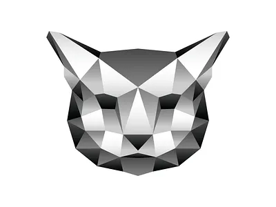 Low Poly Grey Tabby cat gradients gray grey low poly marzipan tabby