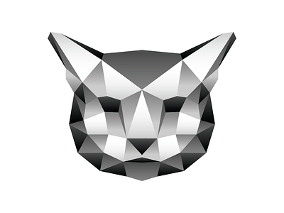 Low Poly Grey Tabby cat gradients gray grey low poly marzipan tabby