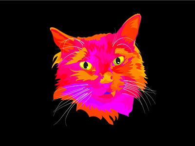 fire kitty cat illustrator