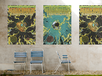 Posters for Ocean Breeze Tropical Club band band graphics comics cover cover artwork graphics logo music ocean poster space
