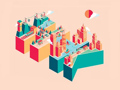 little hong kong city design graphic design graphic illustration hong kong illustration isometric monument valley typography vector art