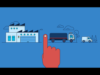 Logistics Explainer car logistics mograph motion graphics trucks van vector