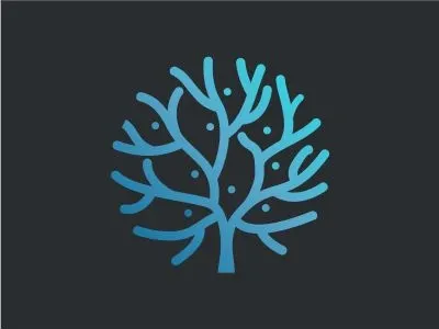 Coral And Fishes Logo Design aqua beauty coral design earth ecology environment fish geometric logo natural negative ocean reef save sea life space under underwater water