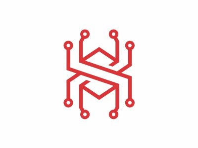 Monoline Spider Tech Logo Design animal connection creature design dots flat futuristic line logo monoline monster nature predator program robot simple spider tech technology wildlife