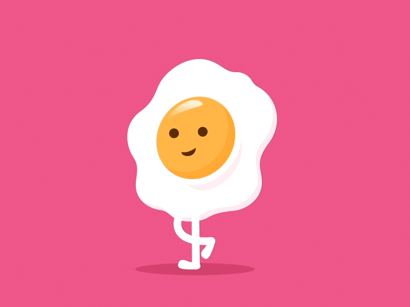 Running Egg animation cartoon illustration