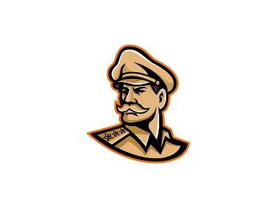 American General Mascot american general general leader mascot military officer peaked cap soldier three star general