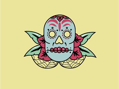 Mexican skull tattoo 2d ink mexican skull tatto vector