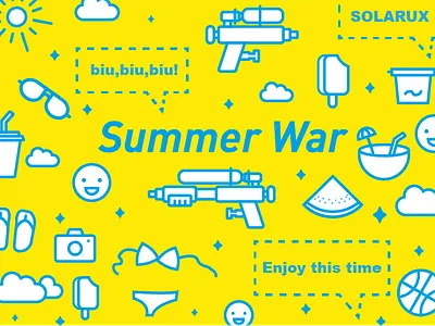 Summer war blue design fun icon illustrator summer yellow