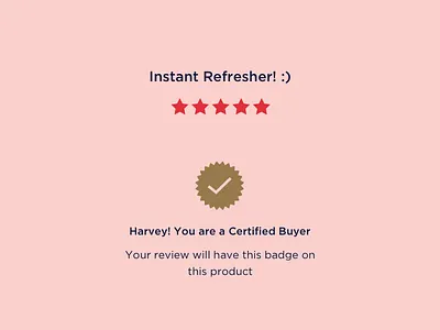 Review Success badge review success ui