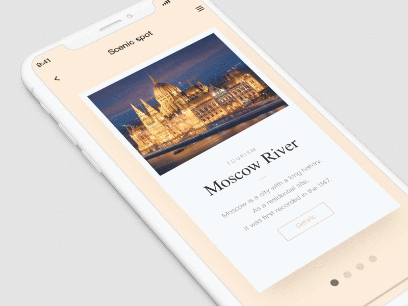 List of tourist attractions app design motion tourism type ui ux