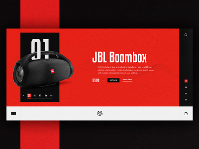 JBL Boombox buy page black boombox buy design jbl music red ui ux web site