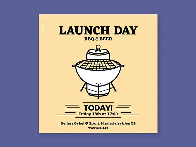 53x11 Launch 53x11 ad advertisement barbecue bbq beer cycling grill illustration illustrator type typography