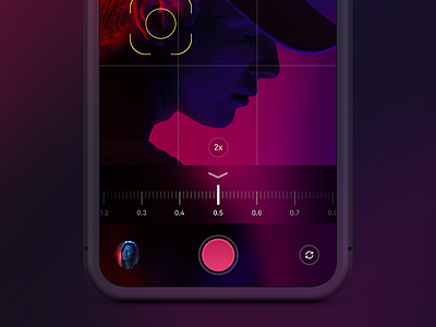 Camera UI 1.1 app camera dark gradient ipad iphone red ui zoom
