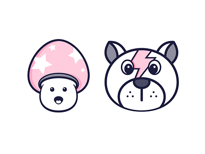 Stardog character geometric illustration two colour