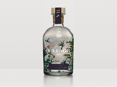 Village Gin bottle gin identity packaging