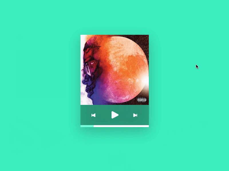 Music Player animation app dailyui gif kidcudi music player ui