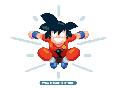 Flat Design KID GOKU From Dragon Ball Z artwork character dragon ball drawing flat design goku illustration kid