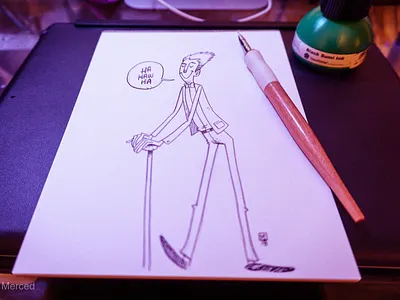 Da' Joker batman dip pens inks the joker traditional art