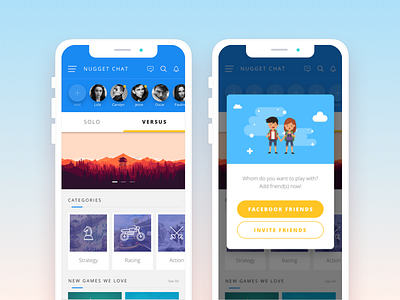 Invite & Play chat game gaming app homepage video