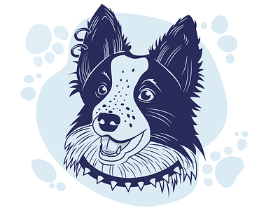 Coolie bordercolie bordercolieillustration doglove illustration studiowformie vector