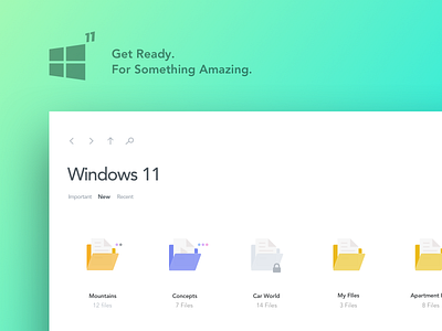 Windows 11 Concept ai android concept email flat folder freebie ios ui ux website window