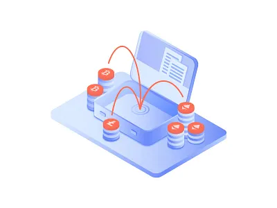 Diversify Risk Icon bitcoins cryptocurrency diversify ethereum icon illustration illustrator isometric litecoin risk suitcase vector