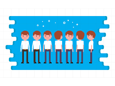 Character Model Sheet avatar cartoon character character model sheet design flat illustration man model model sheet