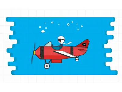 Pilot Man airplane blue design flat flying illustrator man pilot plane rad plane