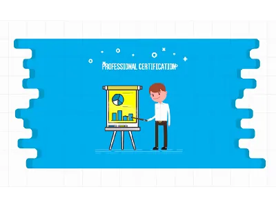 Businessman Presentation blue board businessman design flat graph man presentation professional teaching