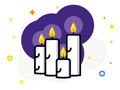 Candles on the night candle candles flat illustration illustrator mbe