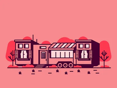 House Nr.6 door garage graphic design grass home house illustration trees wheels windows