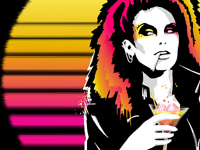Darkwave Sunset Zoom 80s darkwave neon new retro wave punk