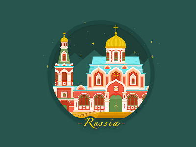 Russische Kapelle church illustration russia scenery