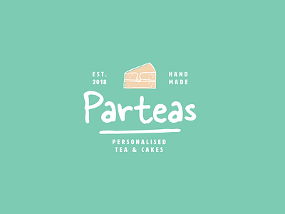 Parteas cafe identity logo party tea