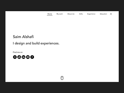 Portfolio landing page design minimal mockup portfolio ui ux webpage website