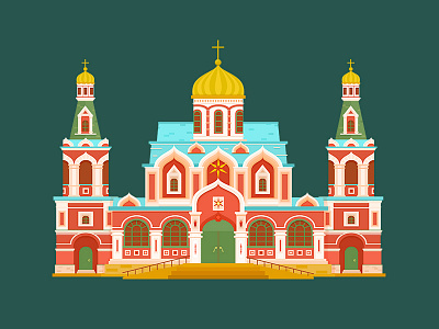 Russische Kapelle church illustration russia scenery