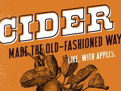 Cider apples cider illustration offset signage typography