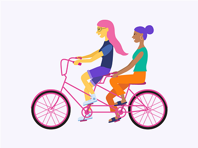 Tandem Bike bike cute illustration tandem bike