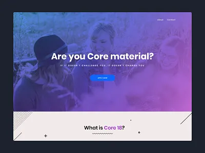 Memphis Inspired Landing Page Design clean gradient landing page memphis minimal shapes ui ux vector web design