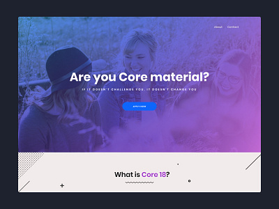 Memphis Inspired Landing Page Design clean gradient landing page memphis minimal shapes ui ux vector web design