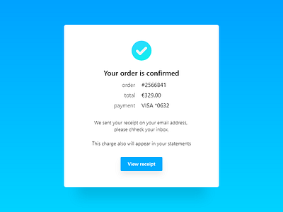 Daily UI #054 confirmation dailyui ui