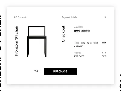 Daily UI #002 - Credit Card Checkout black card challenge checkout dailyui minimalism ui white