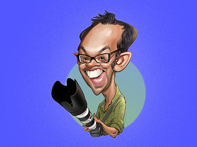 Hello Dribbble! art artist caricature cartoon digital digital art golden shot hello human photographer shots