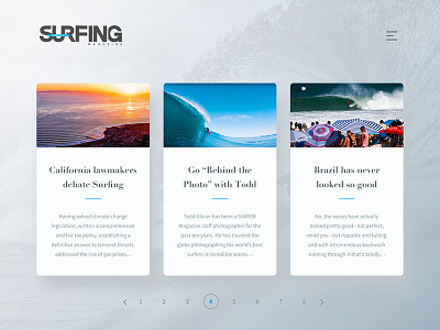 Pagination Screen dailyui surfing