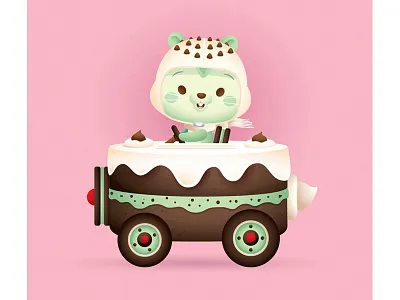 Mint Chipmunk character design chipmunk cute dessert illustration kawaii