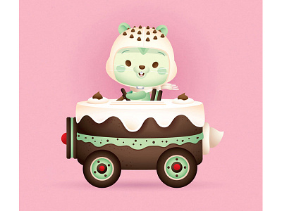 Mint Chipmunk character design chipmunk cute dessert illustration kawaii