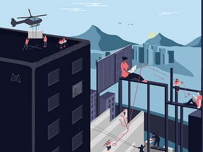 MDS—High Rise Workers digital editorial illustration illustration mavenlink photoshop