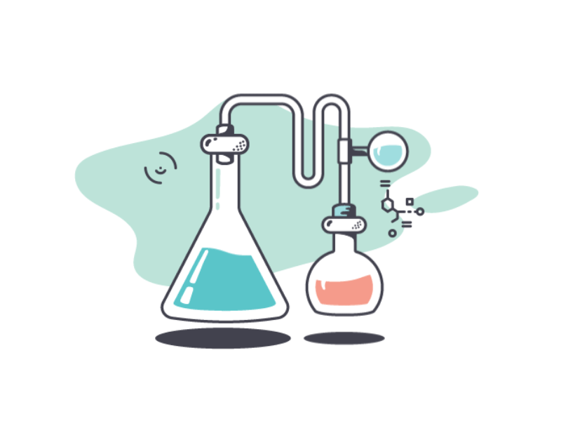 Chemistry Set. cycle details glass liquid loop science shadow shine test tube vial web